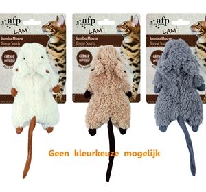 Afp Jumbo Muis Crinkle Lamswol Met Catnip Assorti