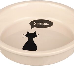 Trixie Voerbak Keramiek Wit Met Silhouette Kat