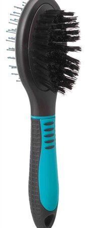 Trixie Borstel Dubbelzijdig Dekhaar / Onderwol Kunststof Zwart / Blauw