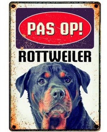 Plenty Gifts Waakbord Blik Rottweiler