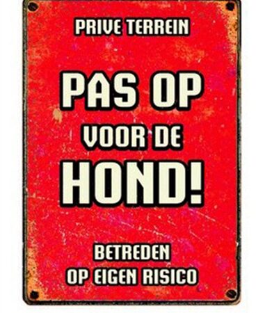 Plenty Gifts Waakbord Blik Pas Op Voor De Hond