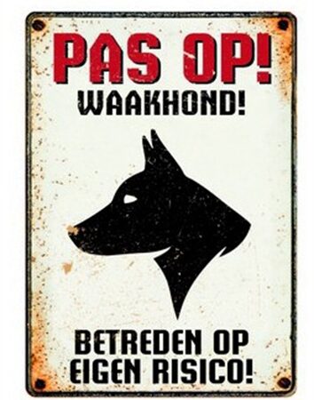 Plenty Gifts Waakbord Blik Waakhond