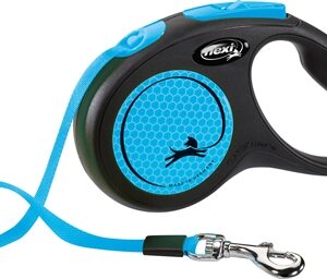 Flexi Rollijn New Classic Neon Tape Zwart / Blauw