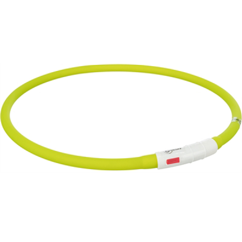 Trixie Lichtgevende Halsband Hond Usb Siliconen Oplaadbaar Geel