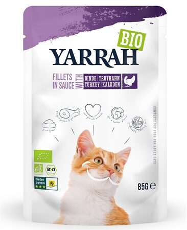 Yarrah Cat Biologische Filets Met Kalkoen In Saus