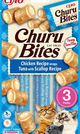 Inaba Churu Bites Cat Chicken Recipe Wraps Tuna With Scallop Recipe