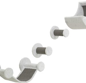 Trixie Katten Klimset Voor Aan De Muur 4 Klimplekken Wit / Grijs