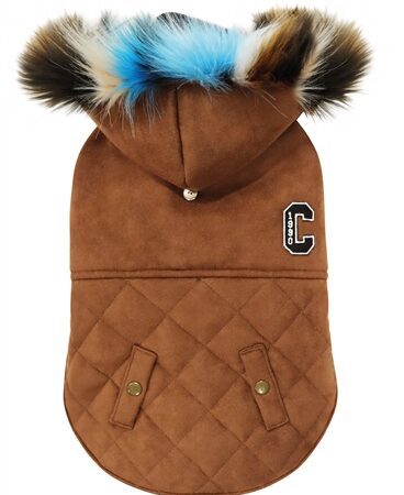 Croci Hondenjas Shearling Gevoerd Bruin