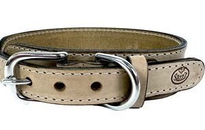 Sazzz Halsband Hond Boho Vintage Leer Beige