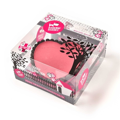 The Barking Bakery Yoghurt Topped Pawty Cake Roze Hart Met Kaars - Afbeelding 3