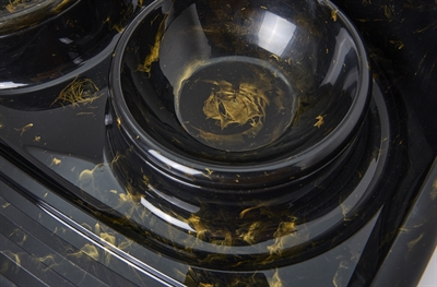 Savic Butler Voerbak En Drinkbak Met Plateau Marble Zwart / Goud - Afbeelding 9