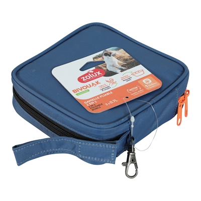 Zolux Bvk 2In1 Opvouwbare Voerbak En Drinkbak Blauw - Afbeelding 3