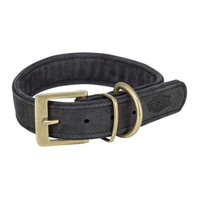Trixie Halsband Hond Pure Leer Zwart - Afbeelding 2
