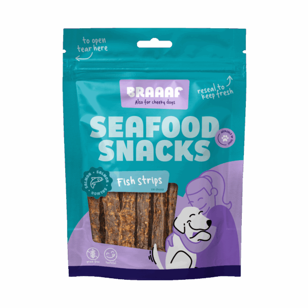 Braaaf Seafood Zalm Visstrips - 12 cm