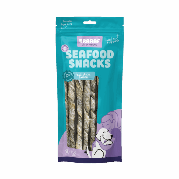 Braaaf Seafood Braaaf Salmon roll sticks 20 cm 8 pcs