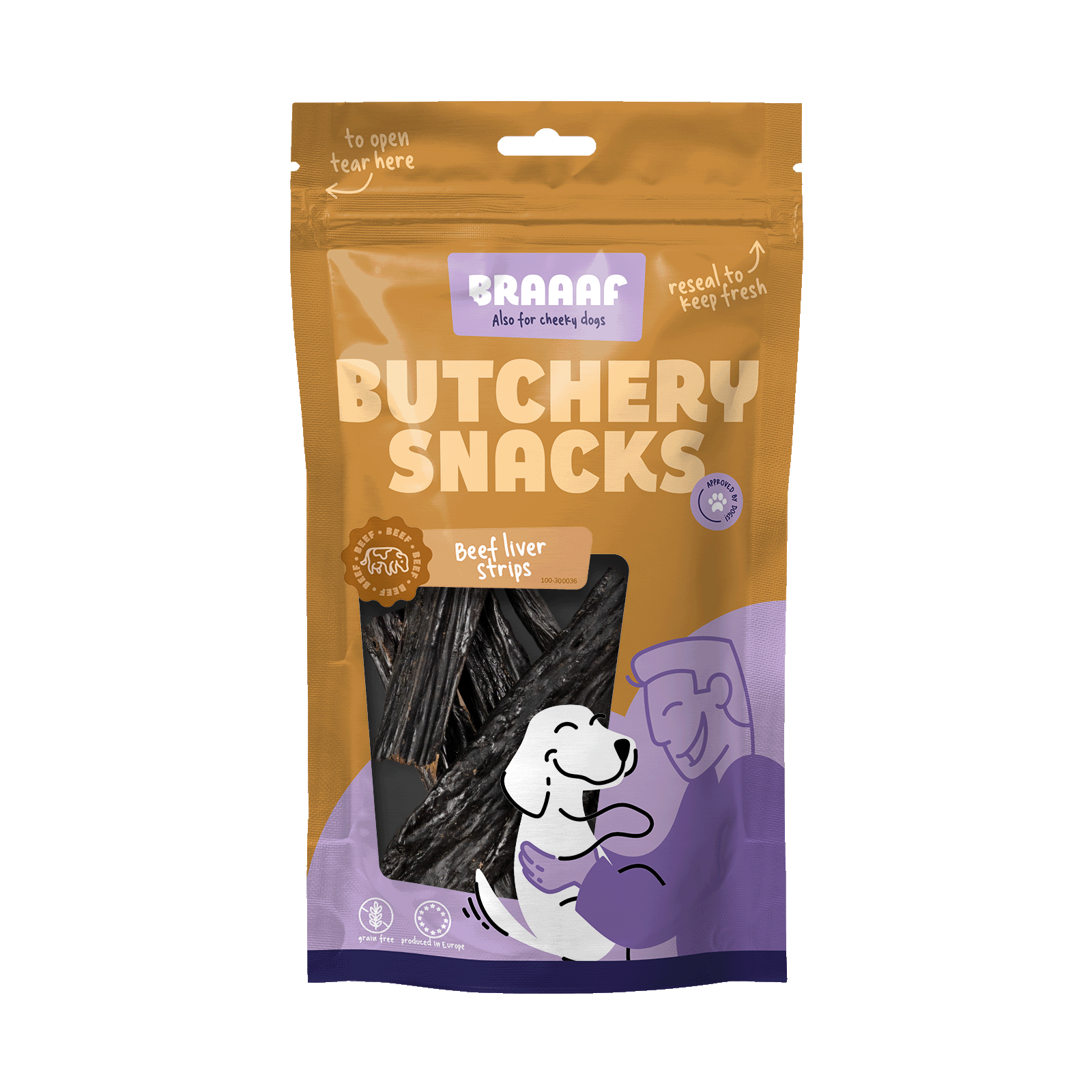 Braaaf Butchery Snacks Runderlever reepjes 150 g