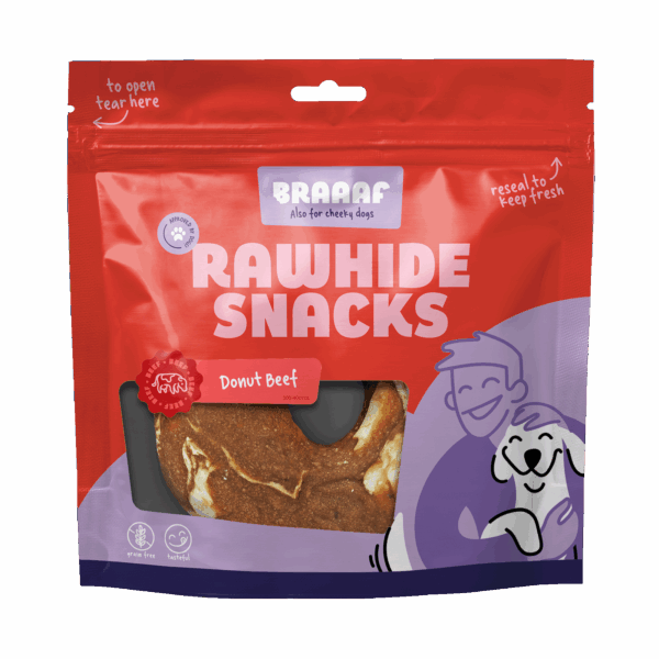 Braaaf Rawhide Donut Rund & Vis