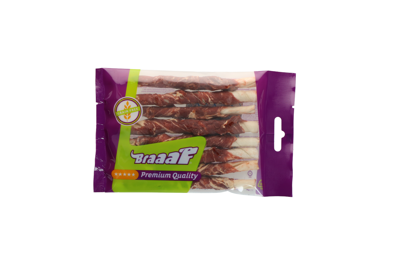 Braaaf Rawhide Roll Sticks Lam & Vis - 8 st. - Afbeelding 3