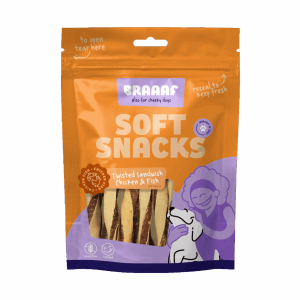 Braaaf Soft Snack Gedraaide Sandwich - Kip & Vis