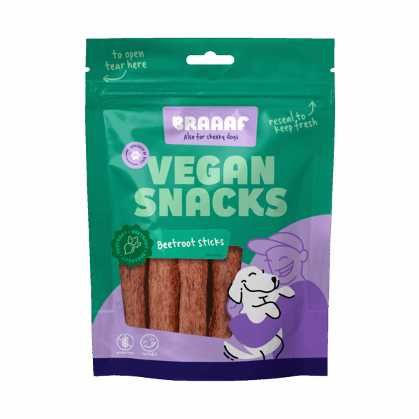 Braaaf Vegan Snack Rode Biet Stick - 12 cm