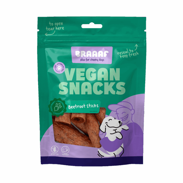 Braaaf Vegan Snack Rode Biet Stick - 6 cm