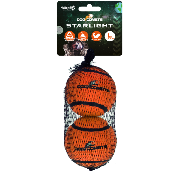 Dog Comets Tennisbal Starlight L Oranje (2-pack)