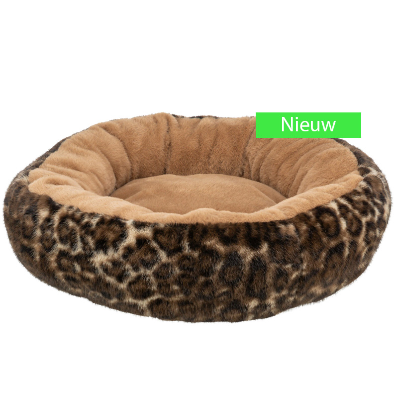 Trixie Hondenmand Leo Soft Rond Pluche Bruin / Panterprint
