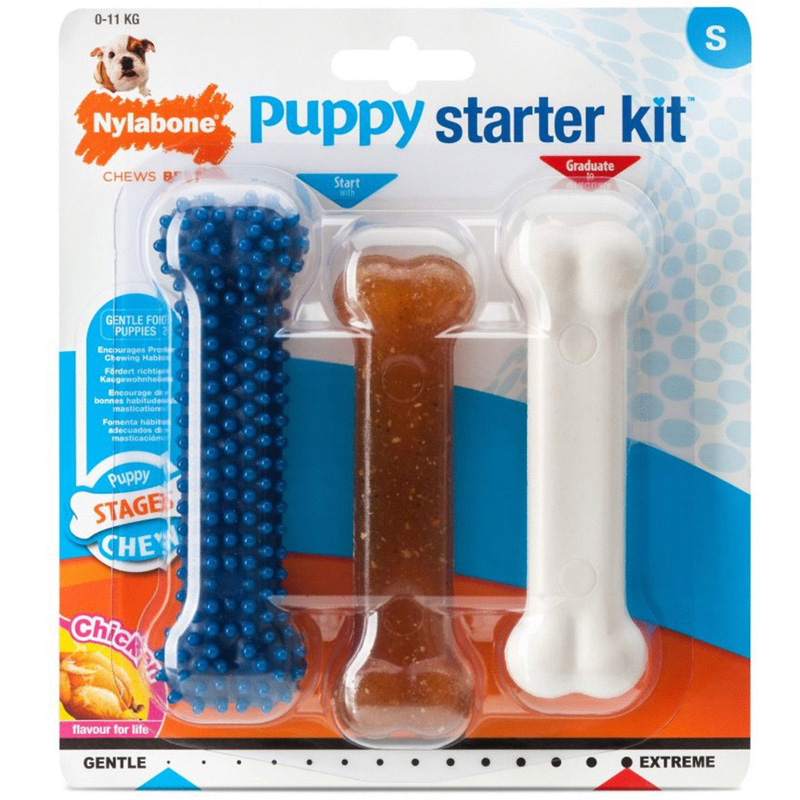 Nylabone Puppy Chew Puppy Starter Kit Chicken