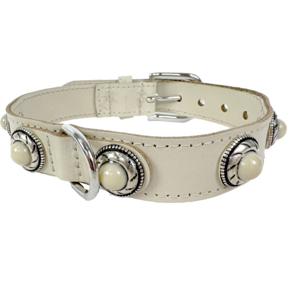Sazzz Halsband Hond Adventure Stone Classic Leer Creme