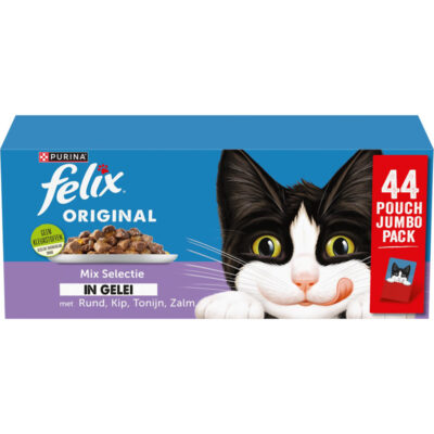 Felix Pouch Original In Gelei Mix Box Rund / Kip / Tonijn / Zalm