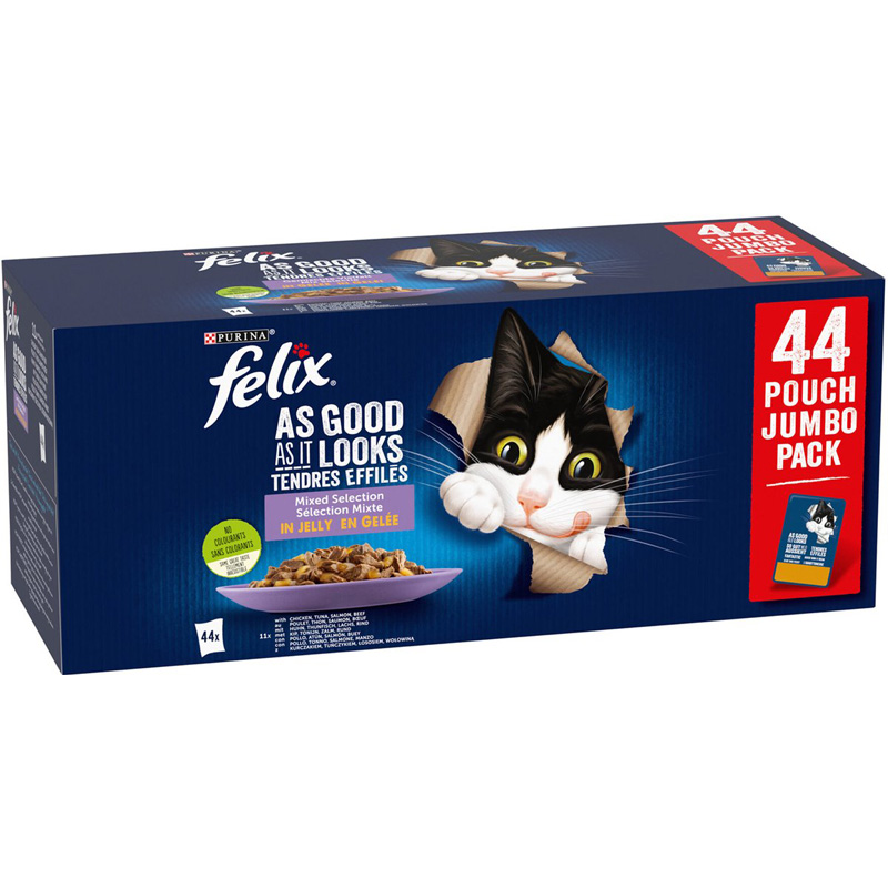 Felix Pouch Elke Dag Feest In Gelei Mix Box Tonijn / Zalm / Rund / Kip - Afbeelding 2