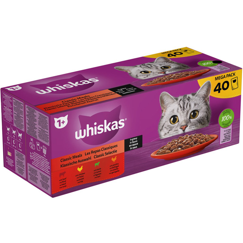 Whiskas Multipack Pouch Adult Classic Selectie Vlees In Saus