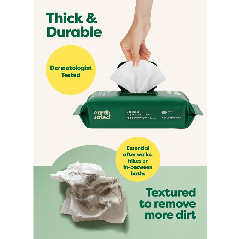 Earth Rated Dog Wipes Lavendel Composteerbaar - Afbeelding 4