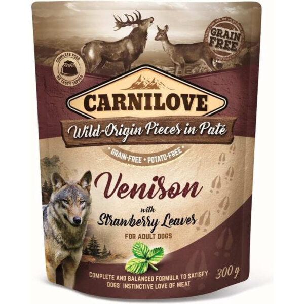 Carnilove Dog Pouch Hert / Aardbeienblad