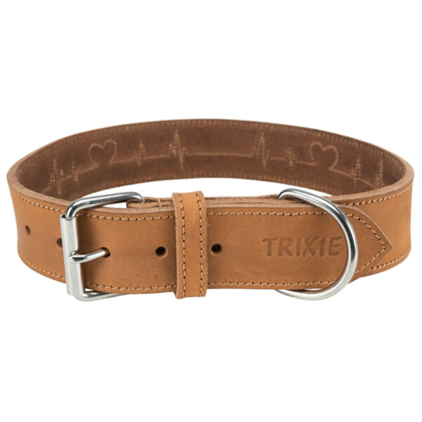 Trixie Halsband Hond Rustic Vetleer Heartbeat Bruin