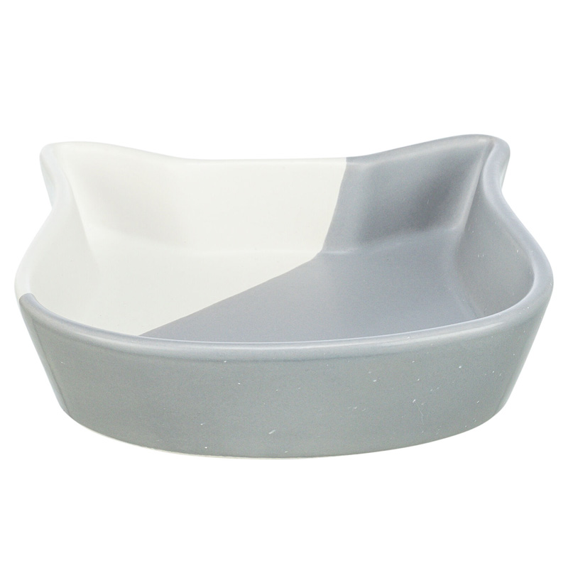 Trixie Voerbak Kat Kattenkop Keramiek Grijs / Wit - Afbeelding 2