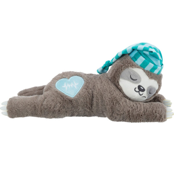 Trixie Pluche Luiaard Grijs Met Heartbeat Voor Puppy