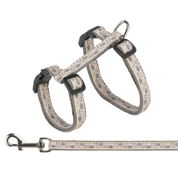 Trixie Kattentuig Met Riem Grijs / Beige