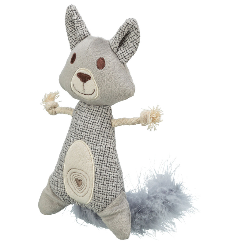 Trixie Wasbeer Xxl Pluche / Stof Met Veer Met Catnip - Afbeelding 3