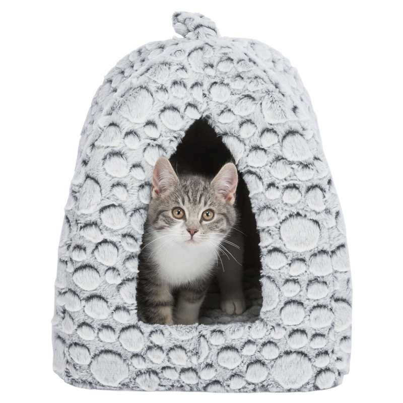 Trixie Kattenmand Iglo Mila Pluche Wit / Grijs - Afbeelding 2