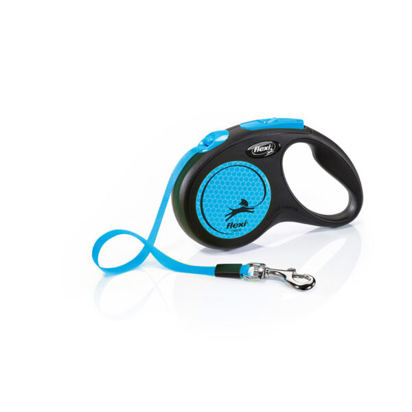 Flexi Rollijn New Classic Neon Tape Zwart / Blauw