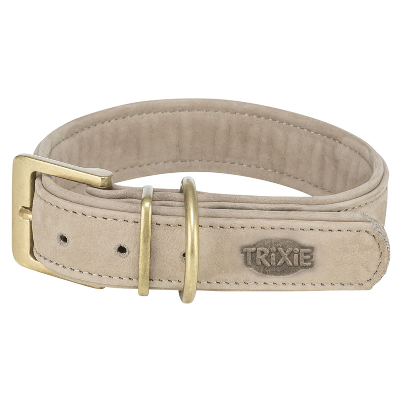 Trixie Halsband Hond Pure Leer Lichtgrijs