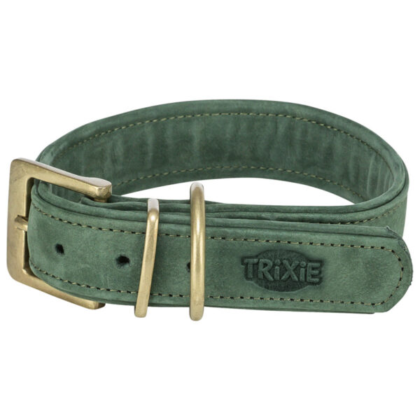 Trixie Halsband Hond Pure Leer Saliegroen