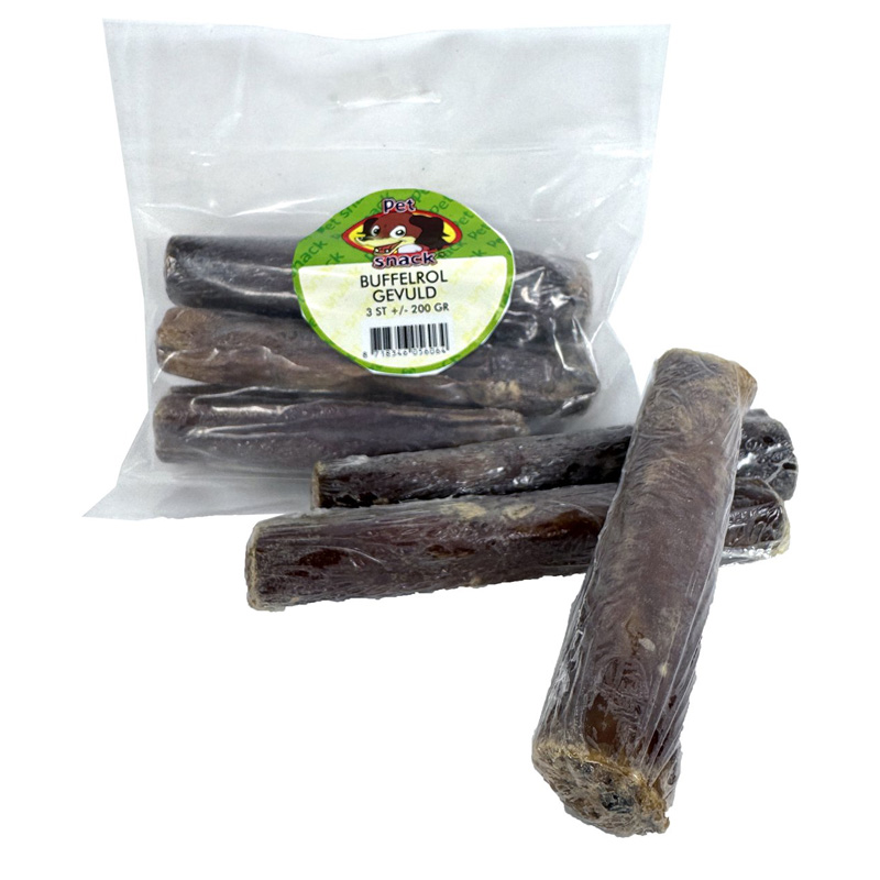 Petsnack Buffelrol Gevuld