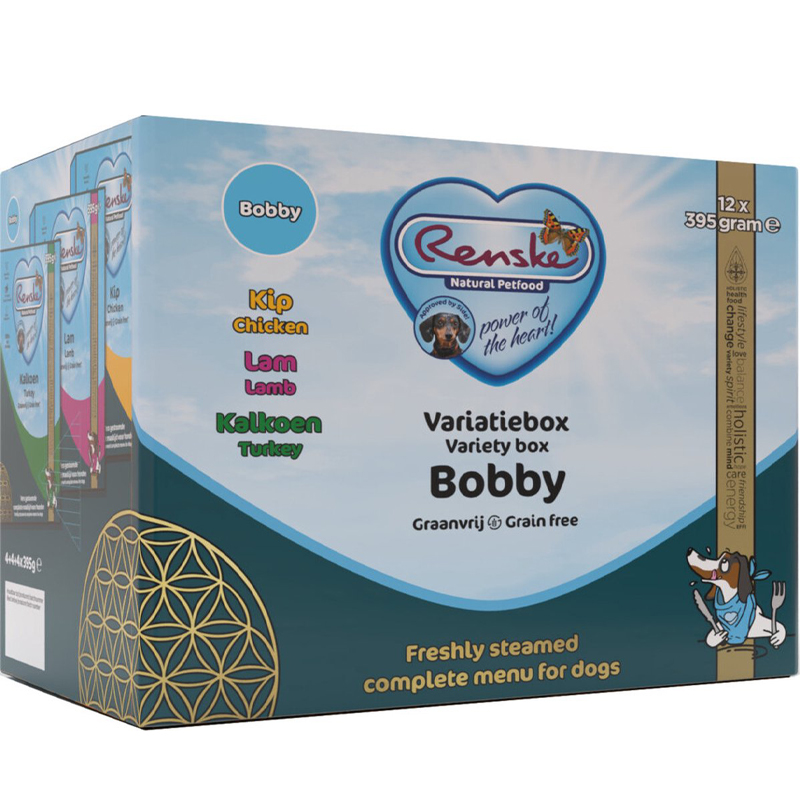 Renske Vers Vlees Variatiebox Bobby Graanvrij Kip/Lam/Kalkoen