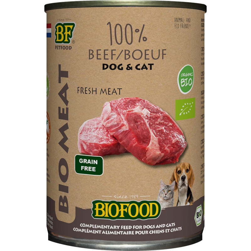 Bf Petfood Organic Hond Rund Menu Blik 12x400gr
