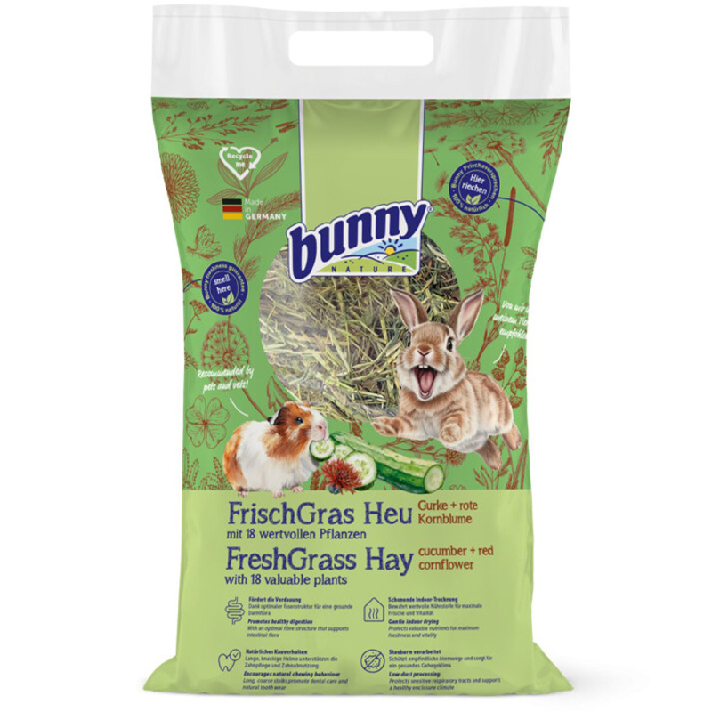 Bunny Nature Freshgrass Hooi Komkommer / Rode Korenbloem