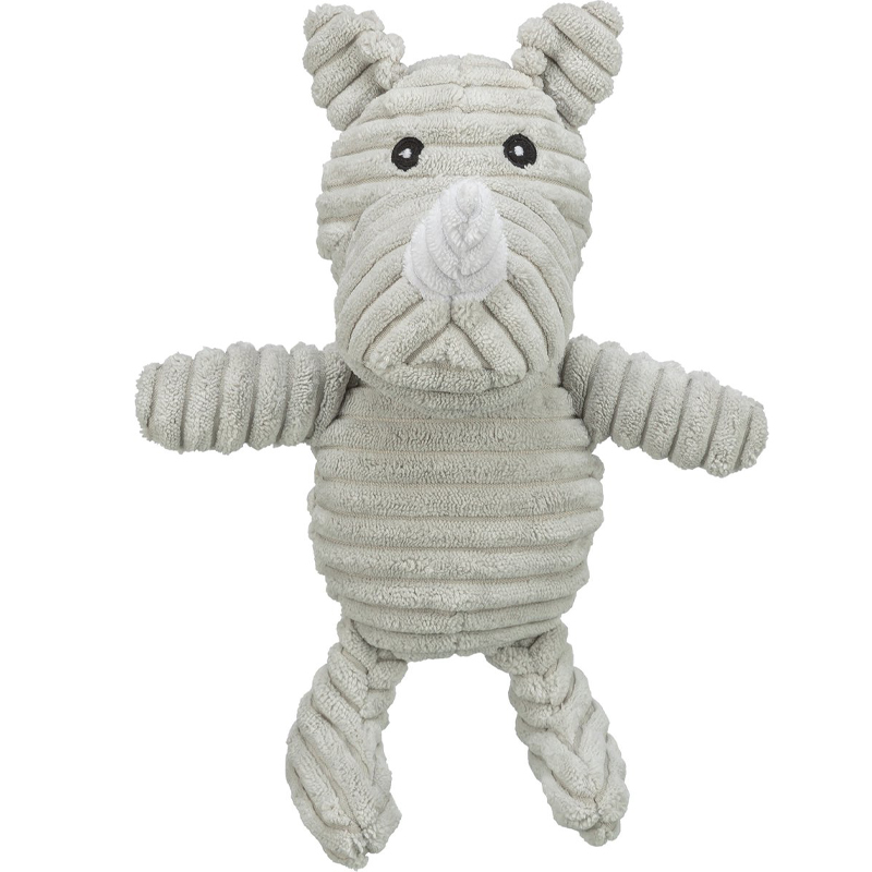 Trixie Neushoorn Ribstof Pluche Grijs