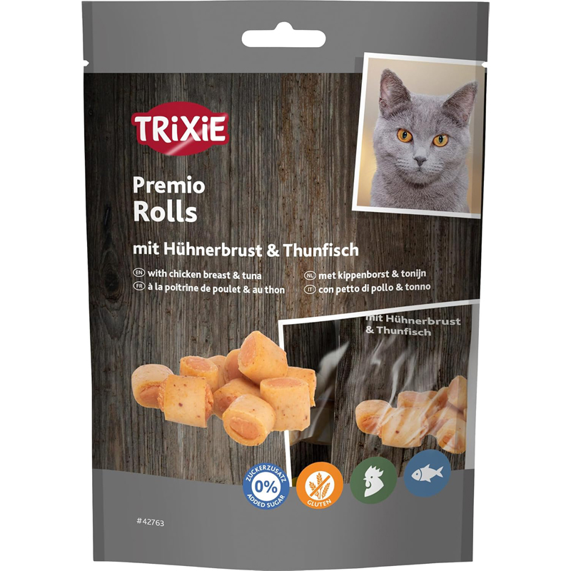 Trixie Premio Kip & Tonijn Rolletjes Voor Katten Glutenvrij