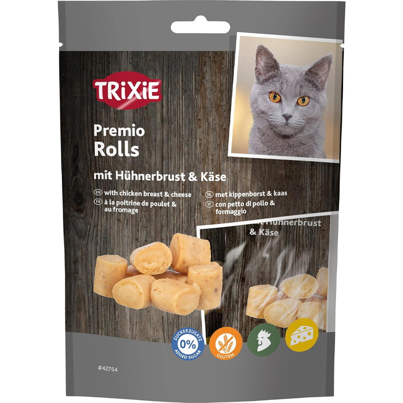 Trixie Premio Kip & Kaas Rolletjes Voor Katten Glutenvrij